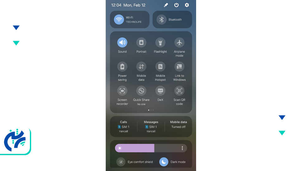اسکن QR کد با رابط کاربری One UI 5.0