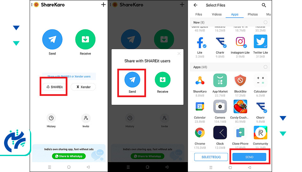 انتقال مخاطبین از اندروید به آیفون با اپلیکیشن SHAREit
