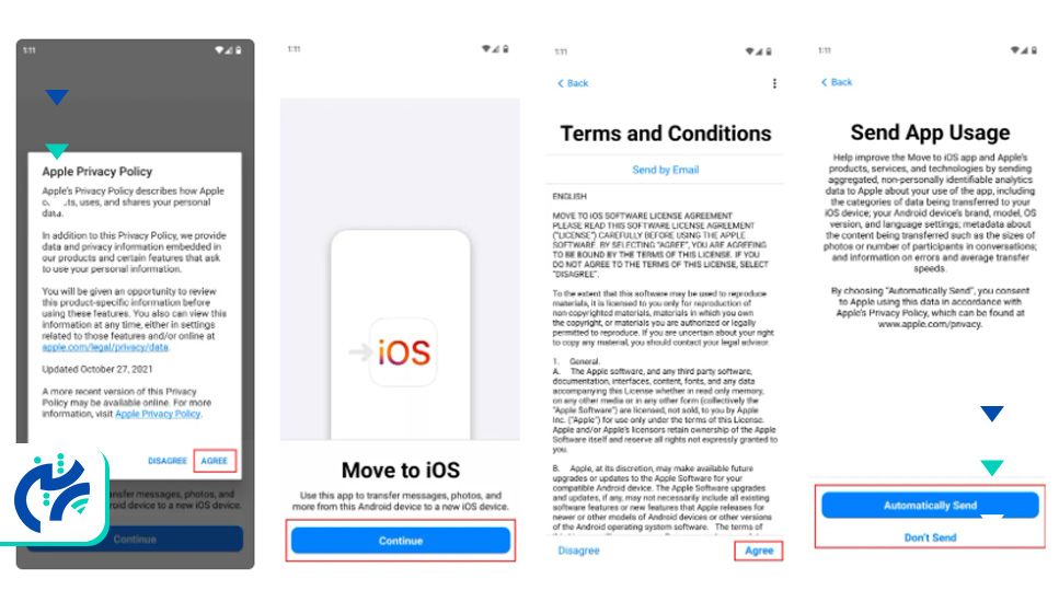 انتقال مخاطبین از اندروید به آیفون با اپلیکیشن Move to iOS