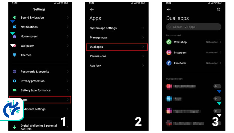 استفاده هم‌زمان از دو نسخه مجزای اپلیکیشن با قابلیت Dual Apps